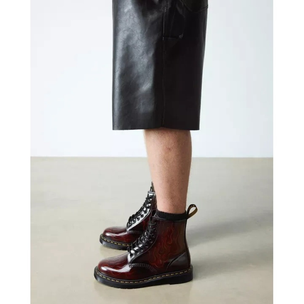 Unisex Sz M5/W6 Dr. Martens Boots 1460 Inferno Arcadia Leather Flame Cherry Red